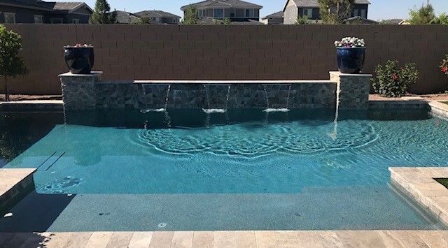 Pool with planters at end