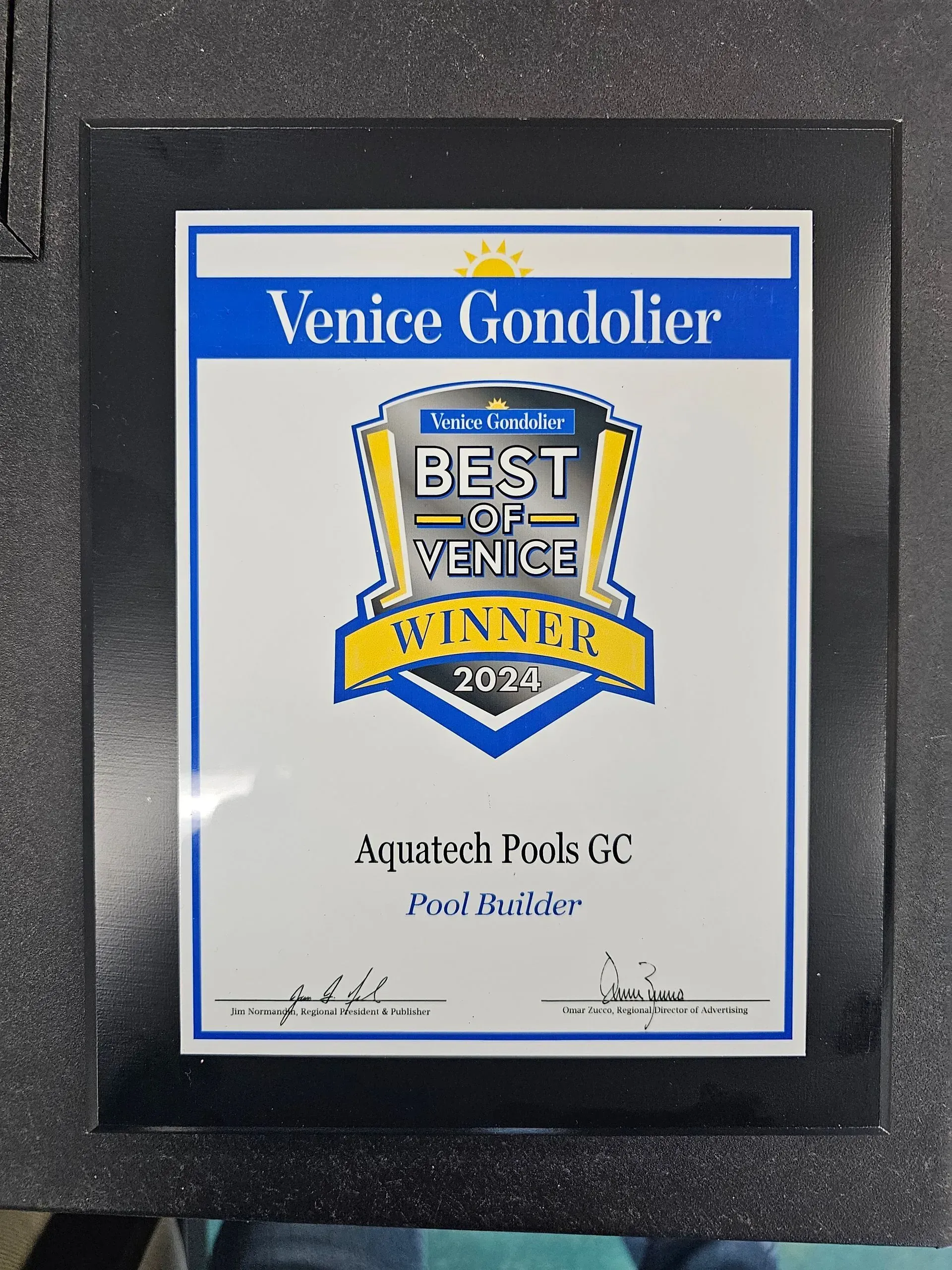 Award plaque
