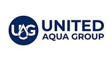 Logo for United Aqua Group: a blue circle with “UAG” and a water drop, next to the words 