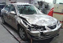 Car with damaged frame