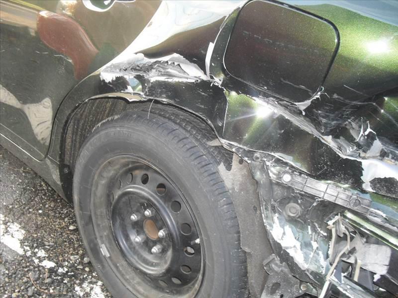 Car side bumper before repair