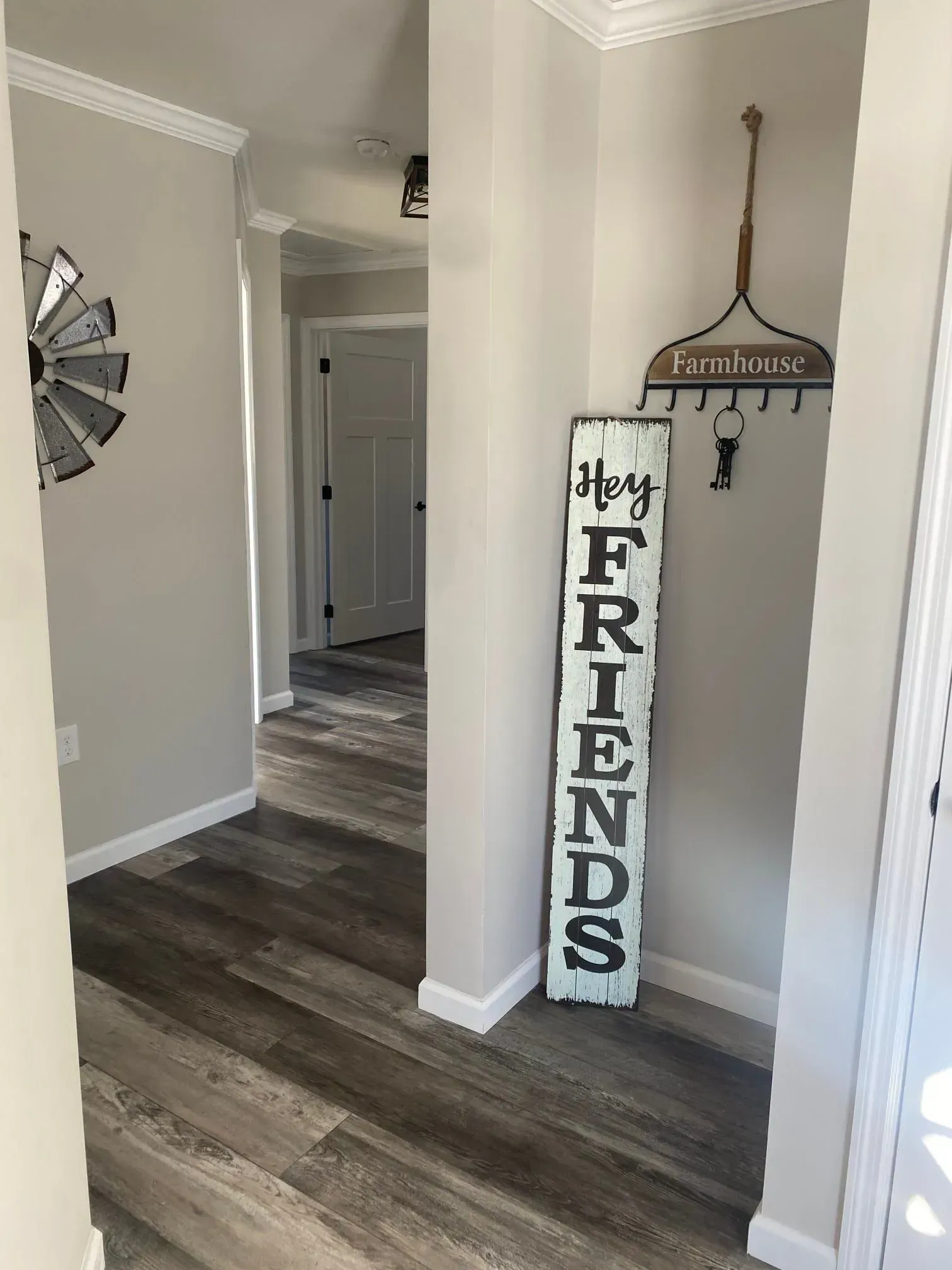 A farmhouse-style entryway.