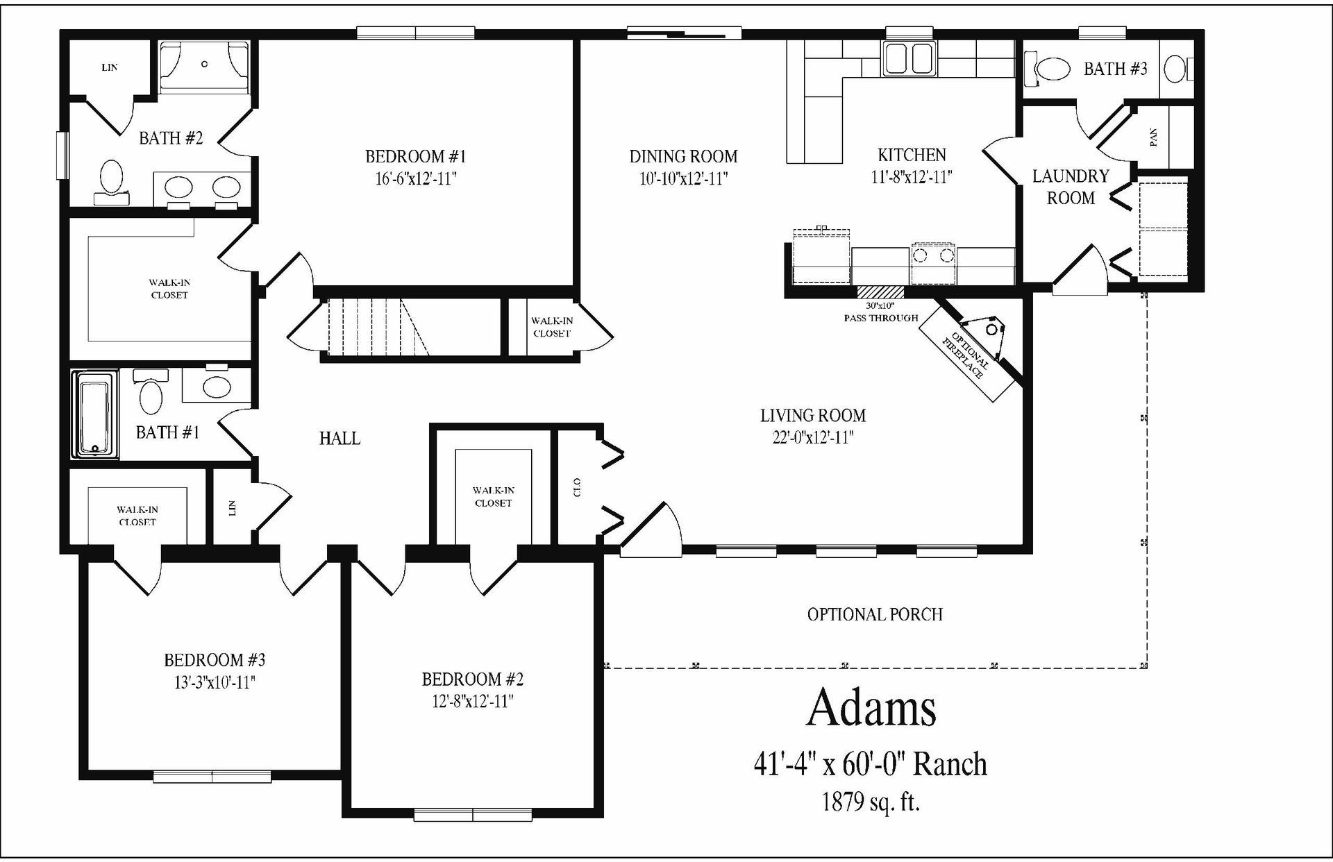 Floor plan of a house labeled 