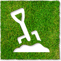 Shovel and soil icon