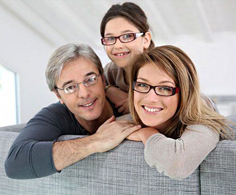 Happy Family with eyes glasses