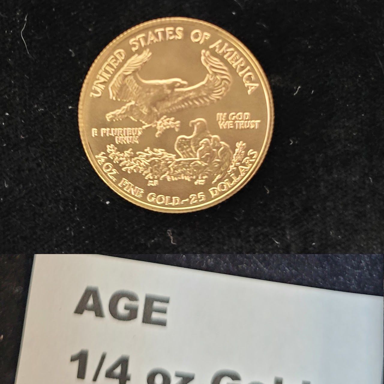 Gold American Eagle coin with 