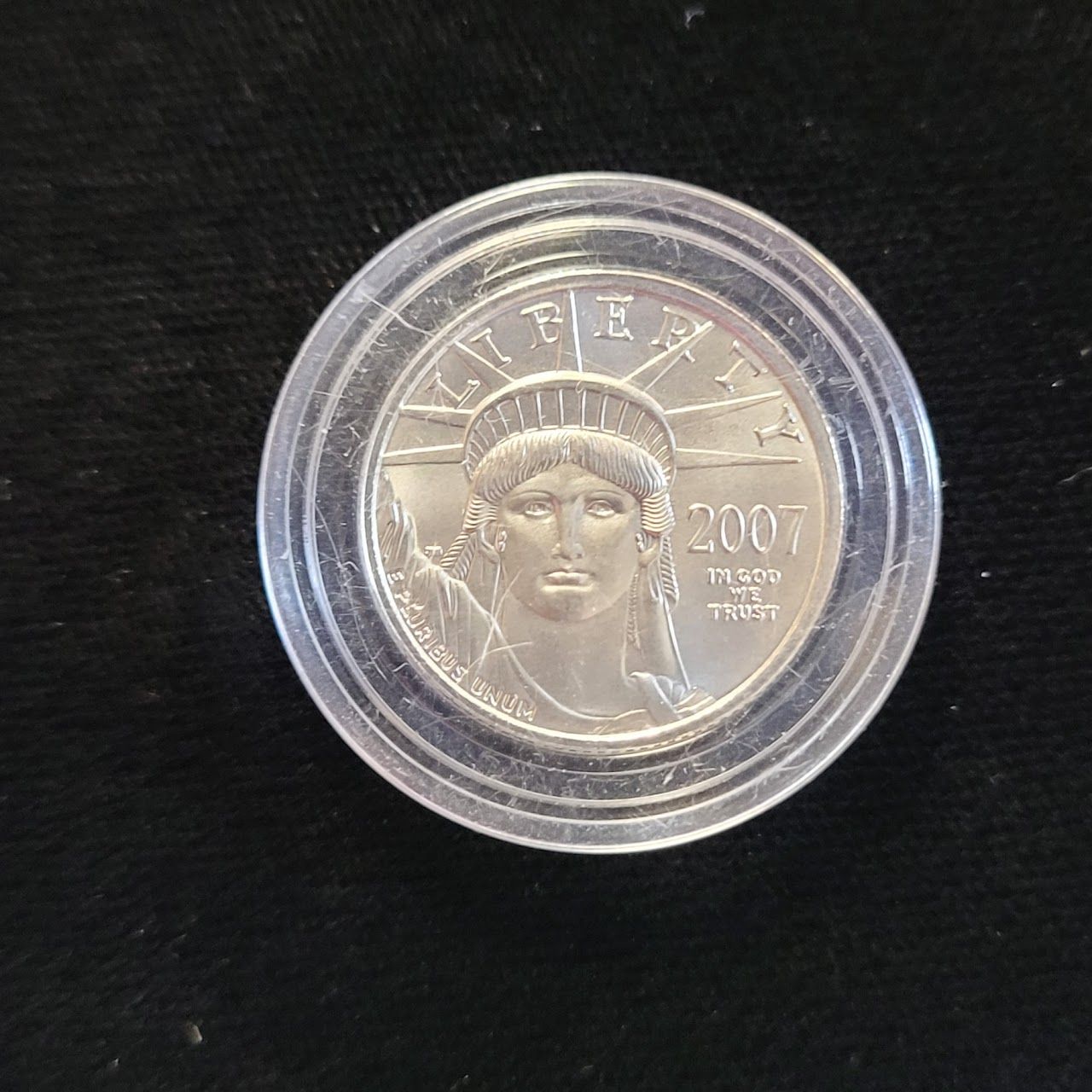 Platinum coin featuring Lady Liberty, 
