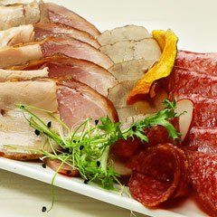 Different kinds of sliced meats