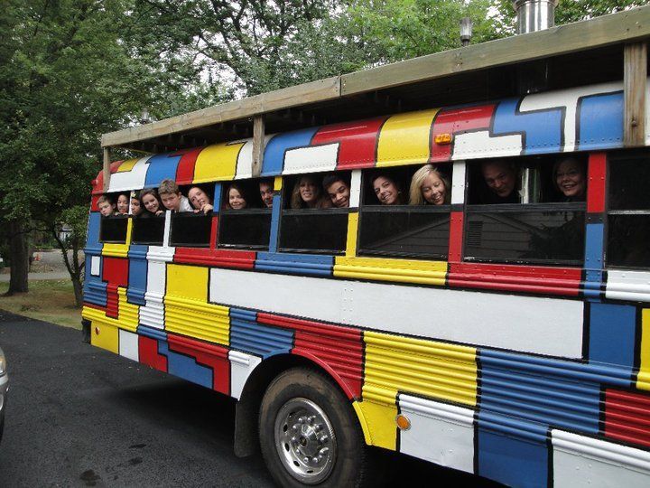 Out the window of the Partridge Family Party Bus