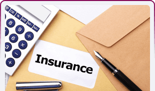 Insurance papers with calculator