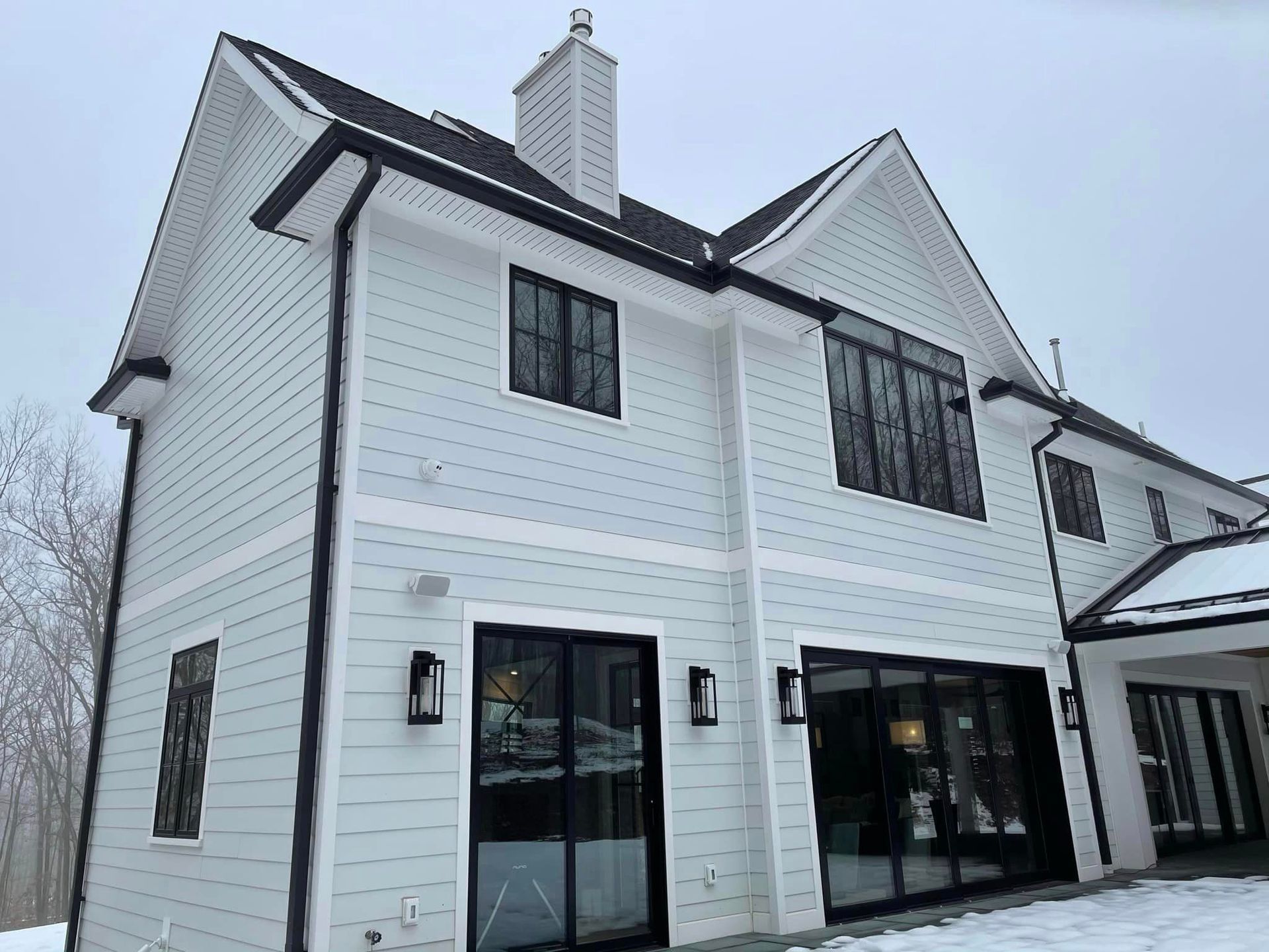 black gutter installation