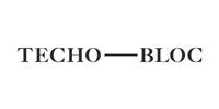 Black serif text reading “TECHO—BLOC” on a white background