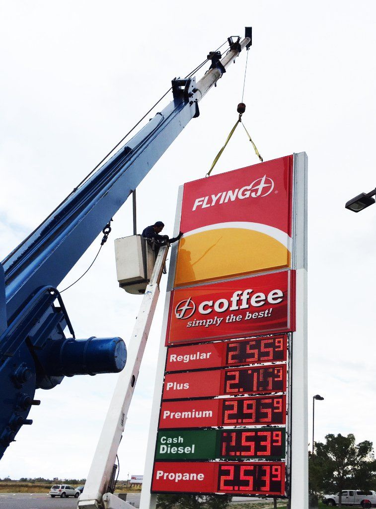 Business signage installation