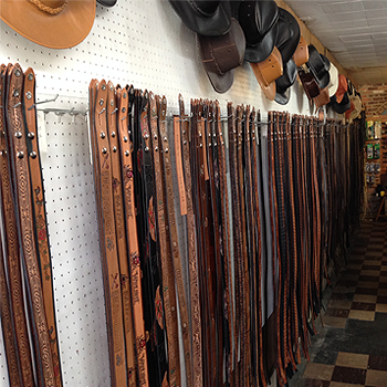 Leather belts and leather hats