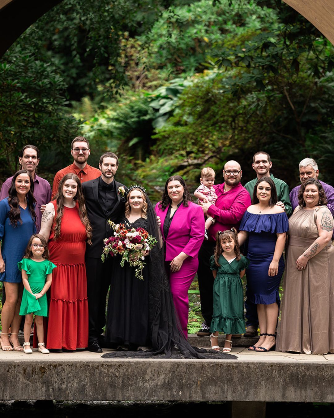 A large group of people are posing for a picture