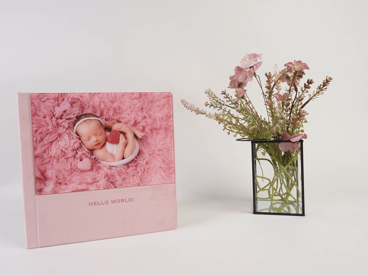 Pink baby photo book