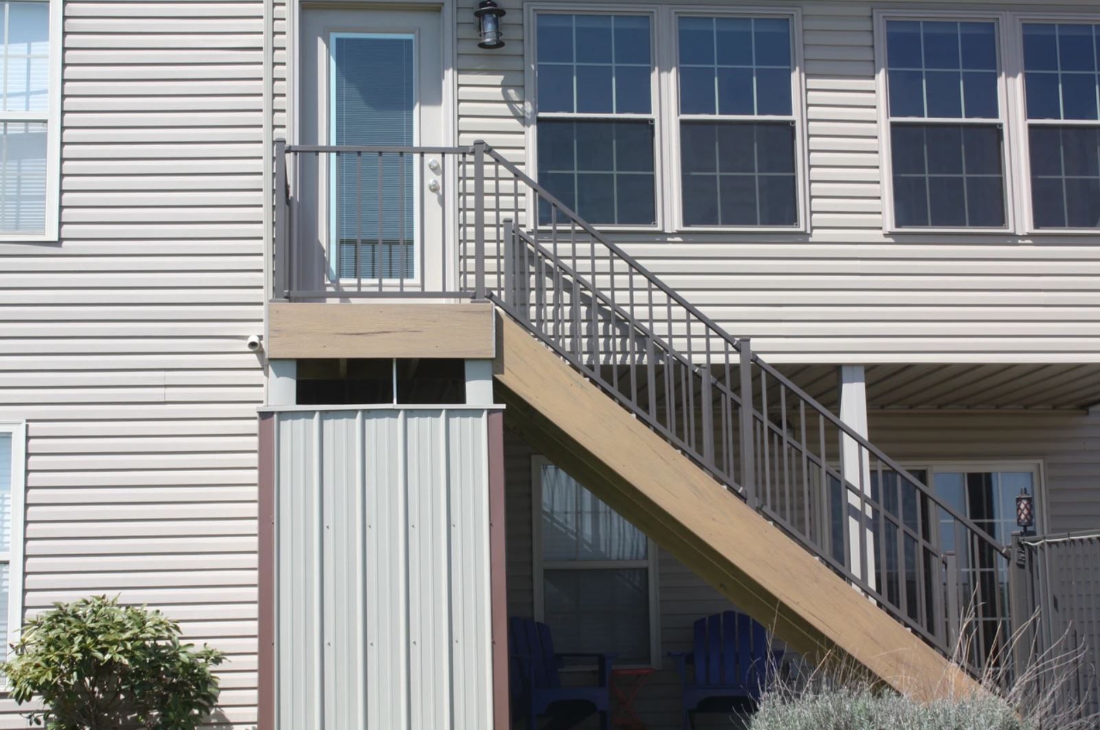 A house with stairs leading up to the second floor