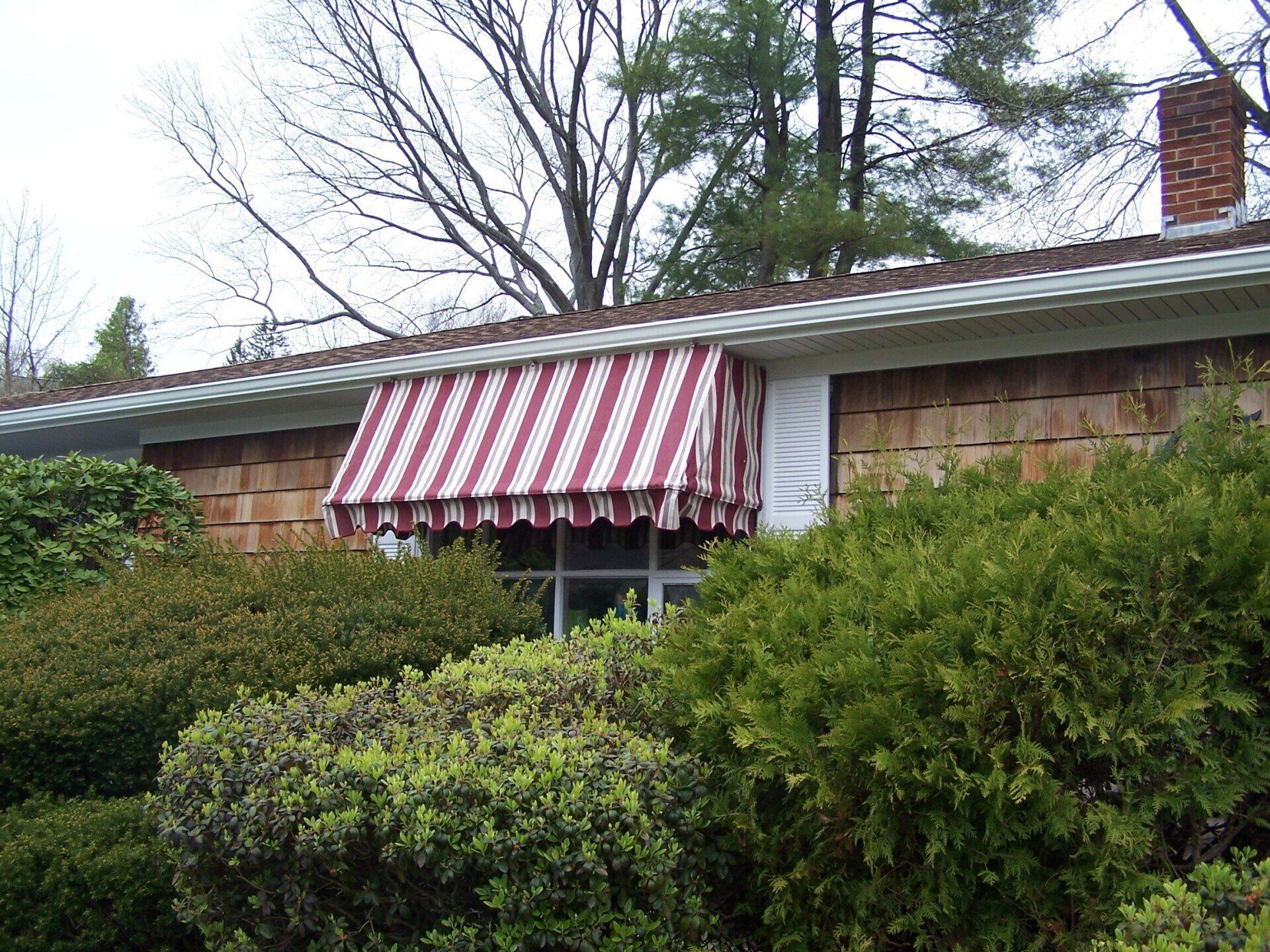 Red stripes awning