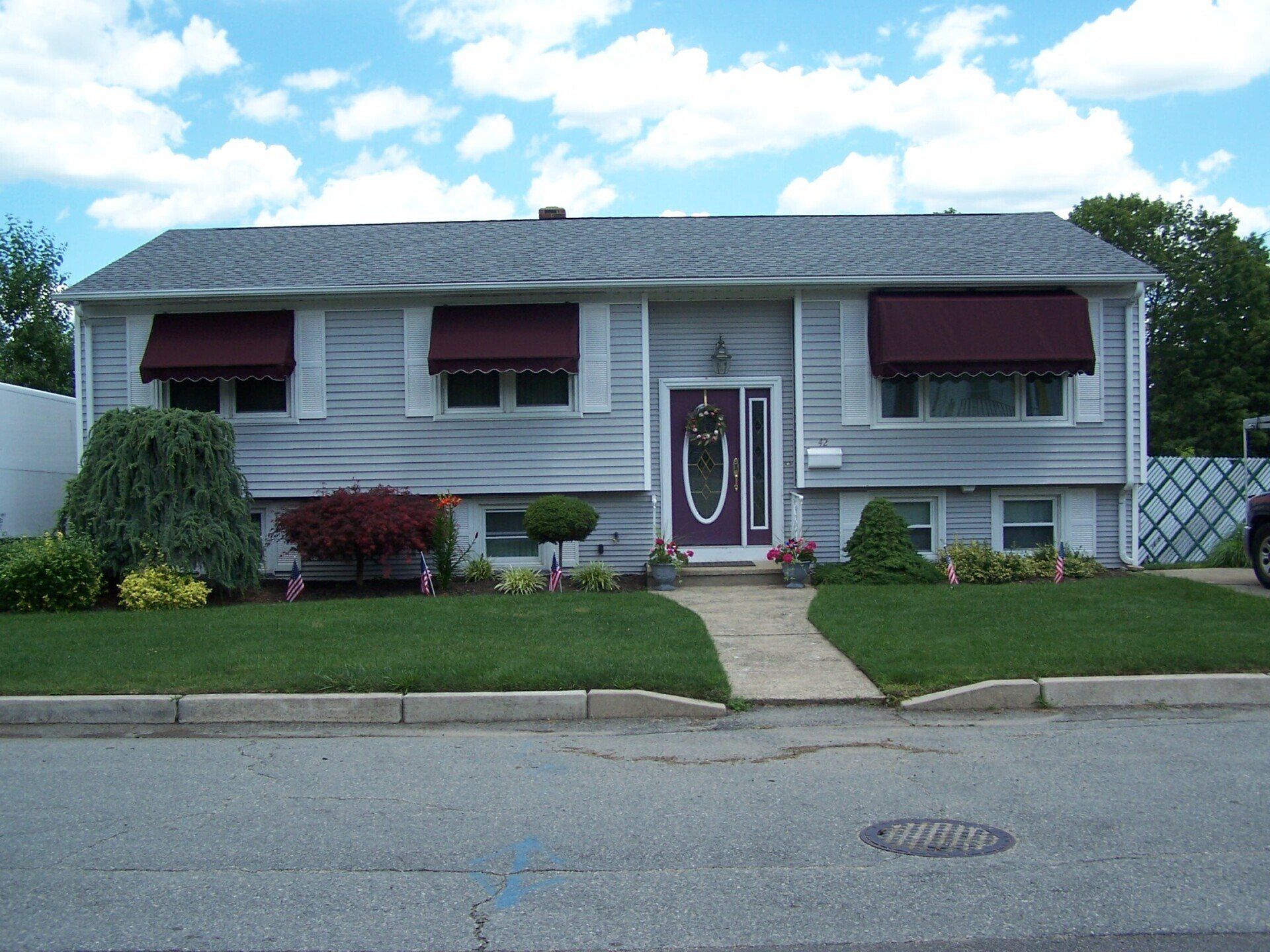 Red awnings