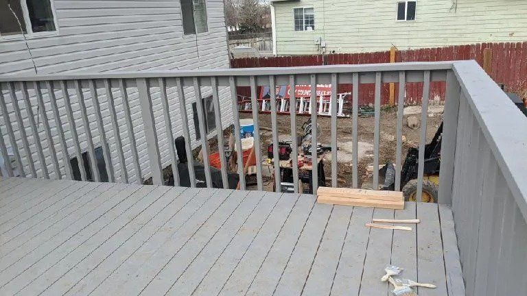 Gray wooden deck