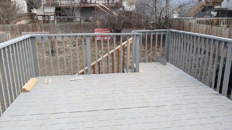 Gray wooden deck
