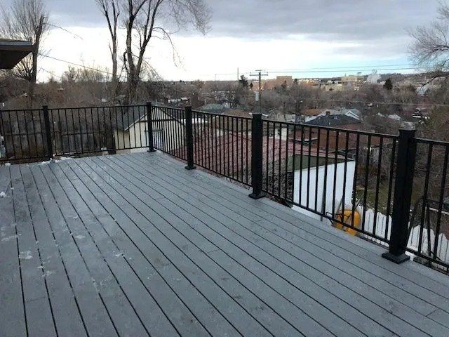 Gray wooden deck