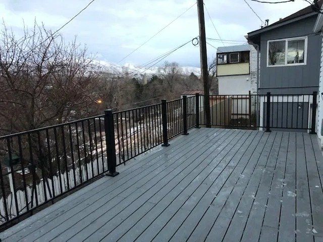 Gray wooden deck