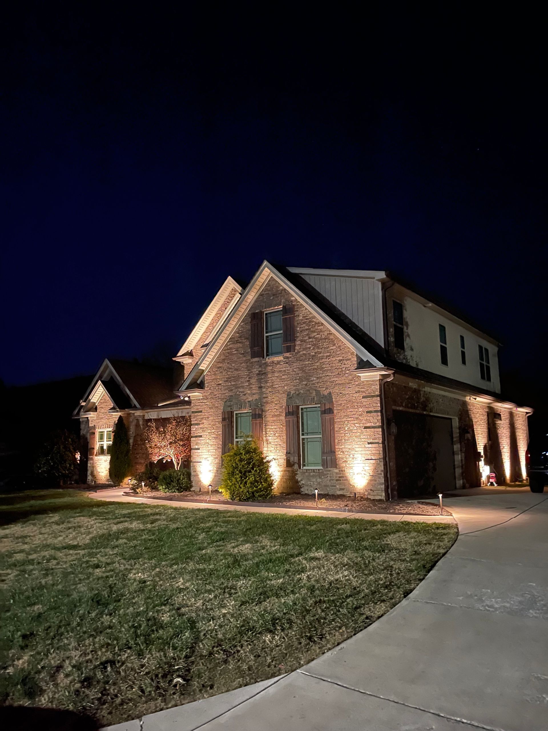 House with yard lights
