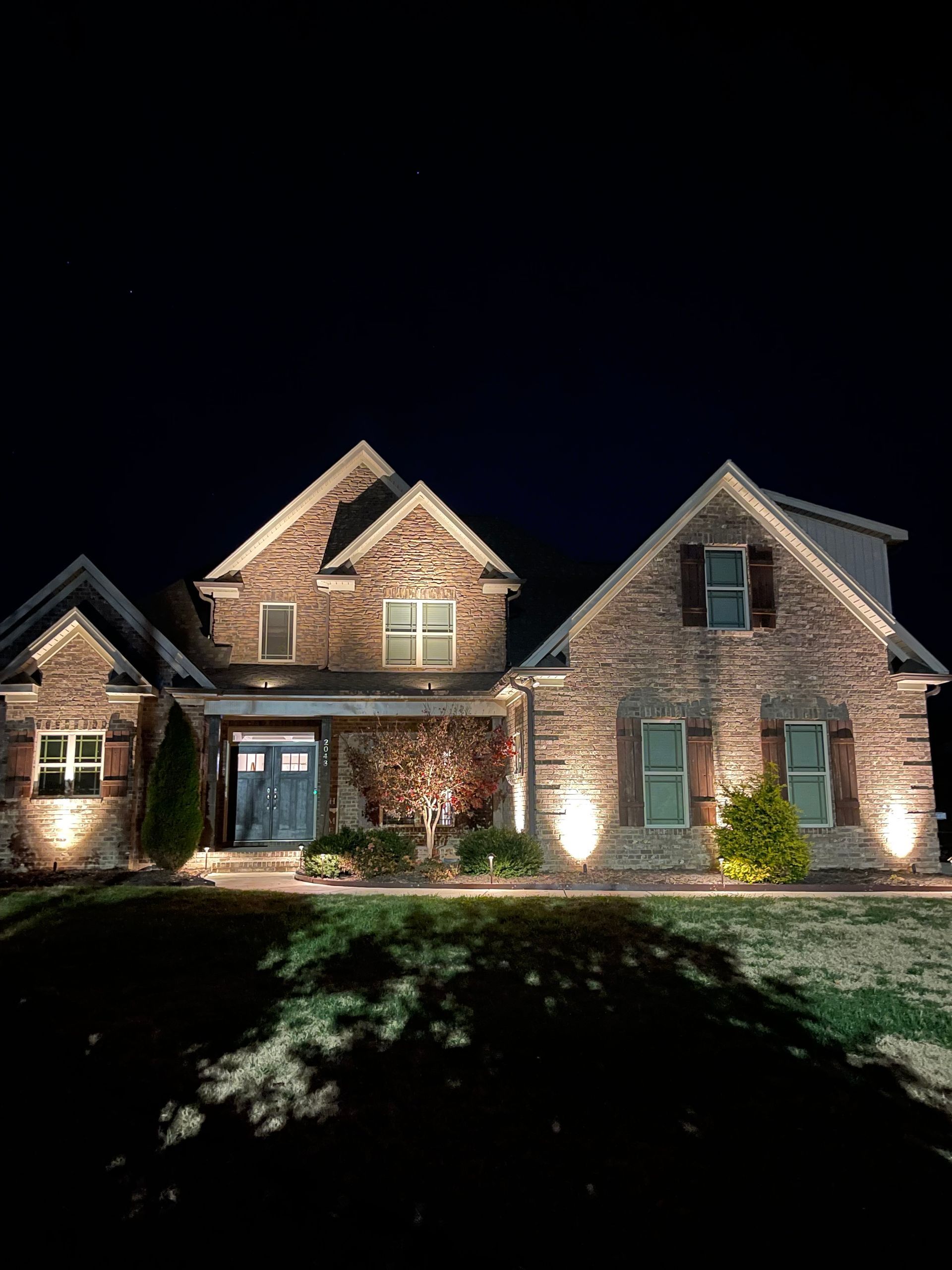 House with yard lights