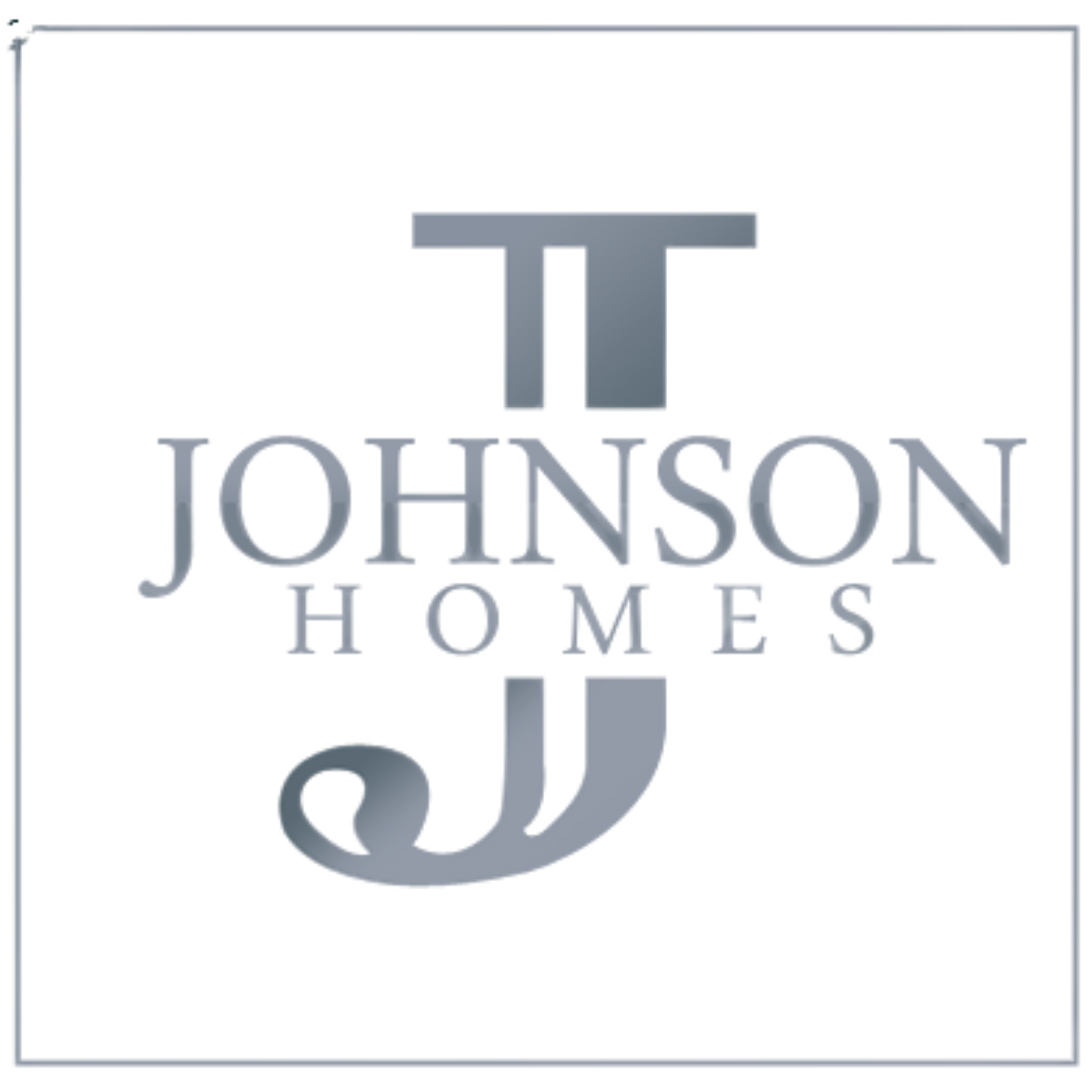Johnson Homes logo in gray with stylized monogram on a white background