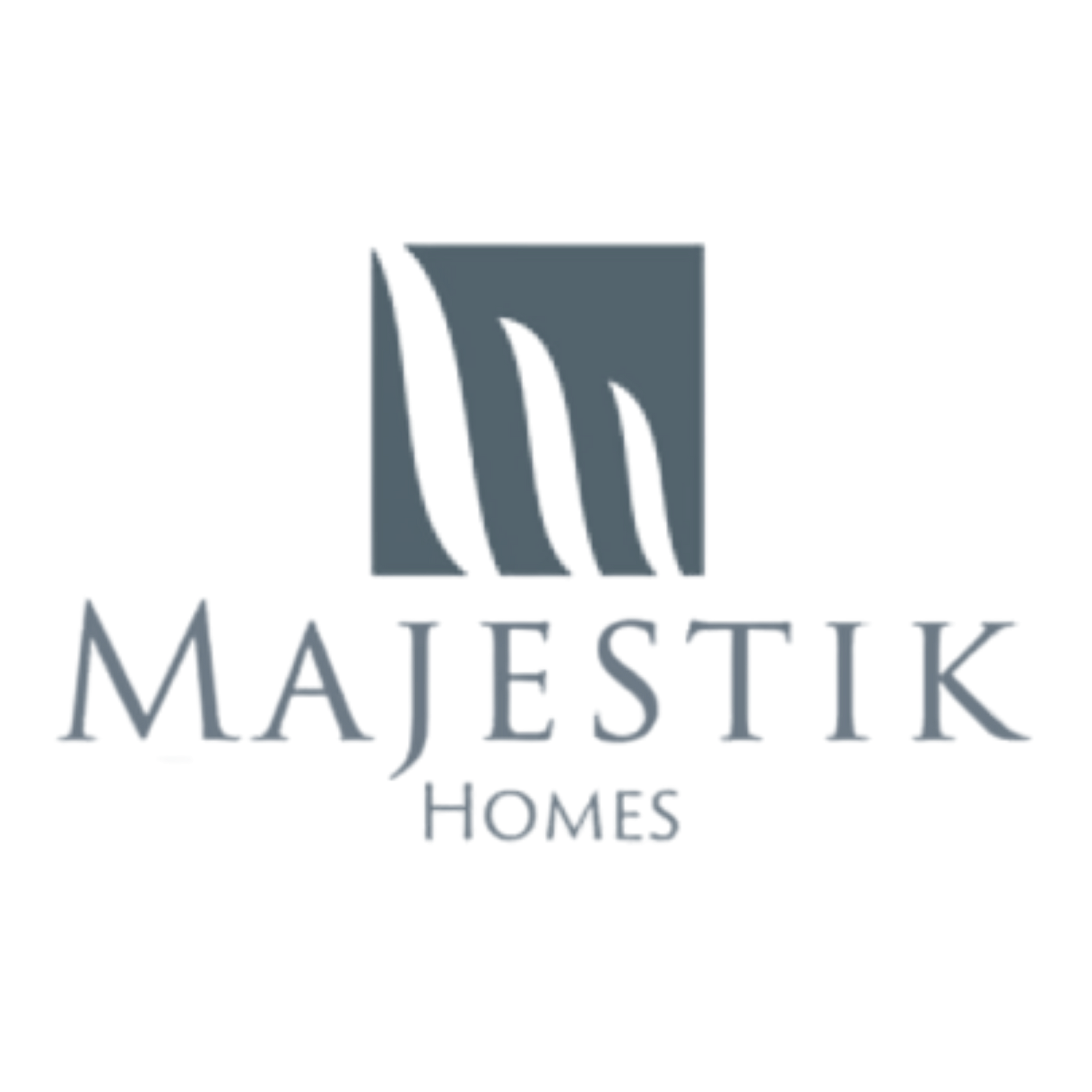 Majestik Homes logo with gray stylized building icon and text on white background