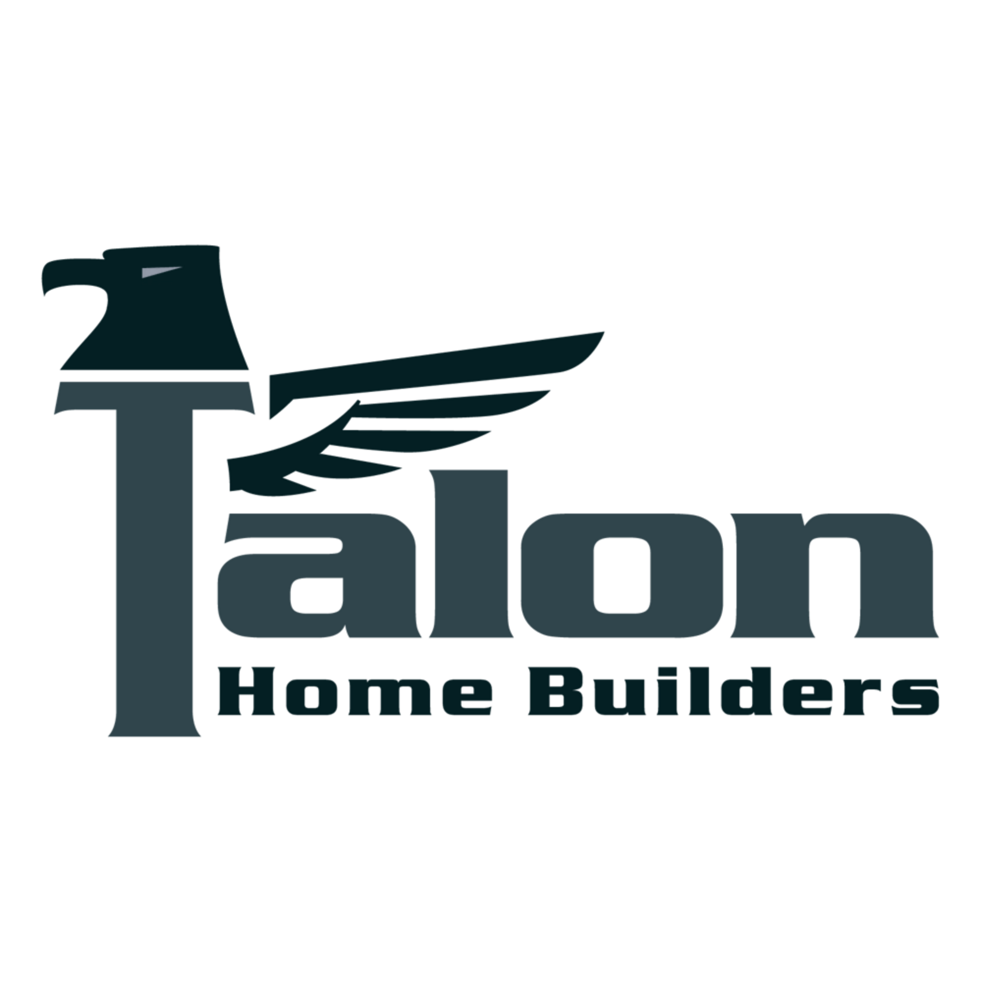 Talon Home Builders logo in dark gray with stylized eagle and text