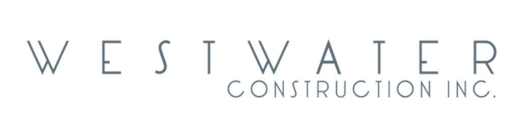 Westwater Construction Inc. logo in thin gray lettering on a white background