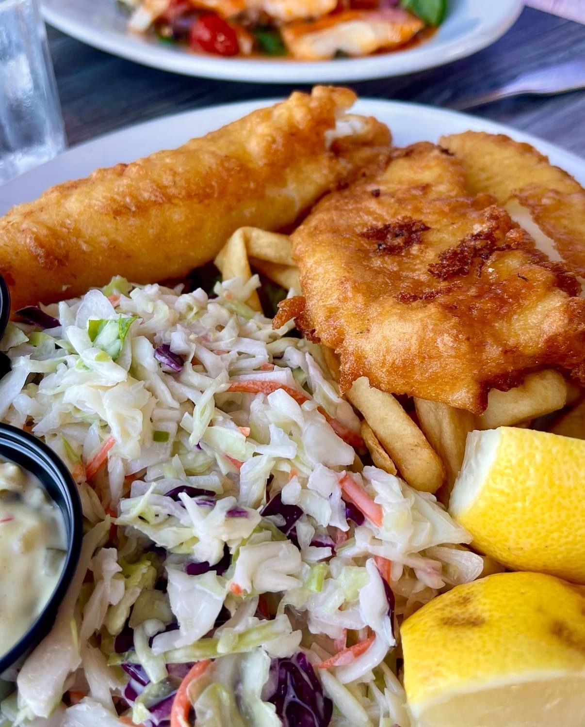 Fish and chips plate.