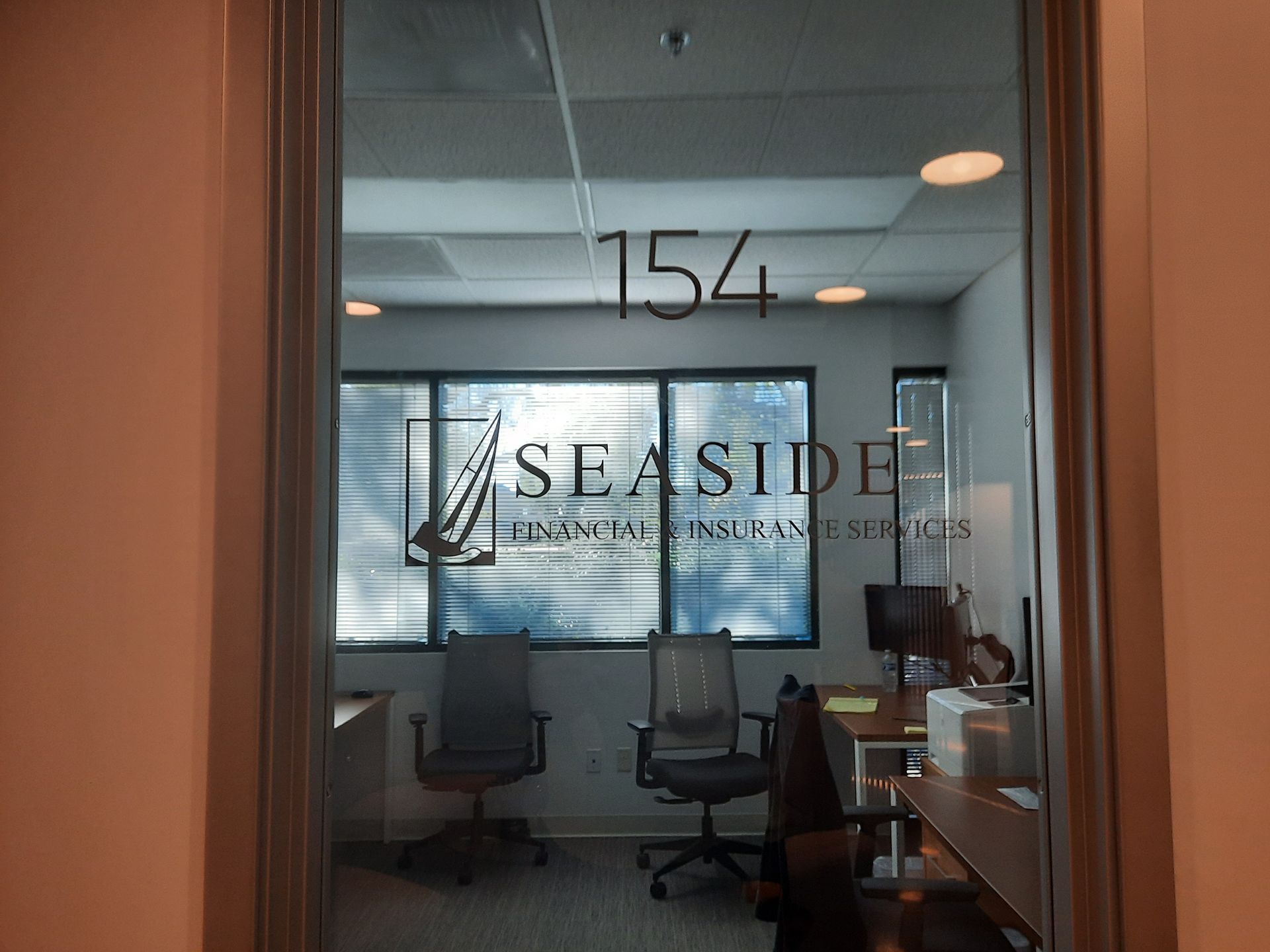 Glass office door with 