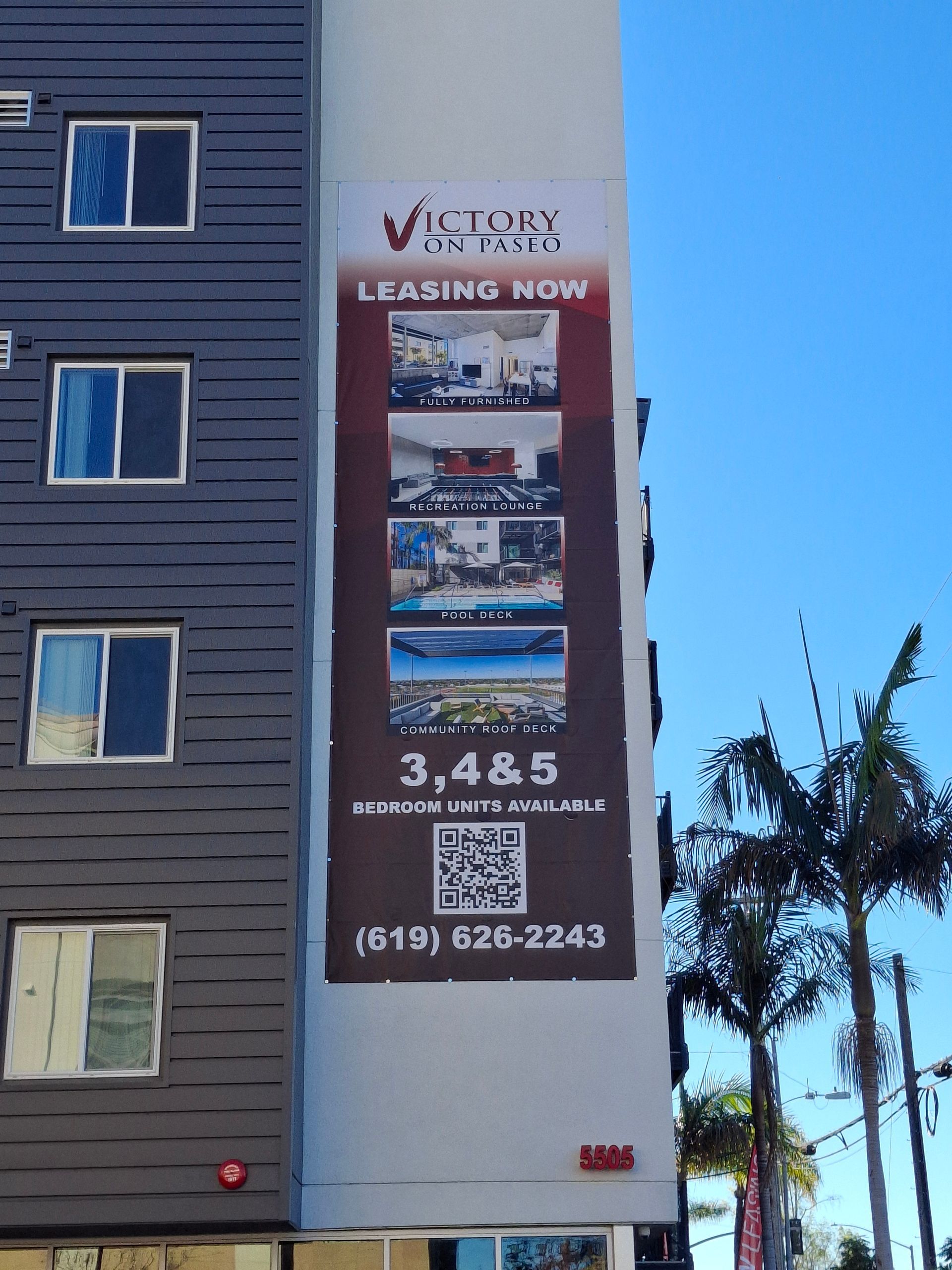 Tall building with a vertical Victory Properties 