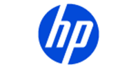 HP logo in white on a blue circular background