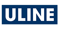 Uline logo with white letters on a dark blue rectangular background