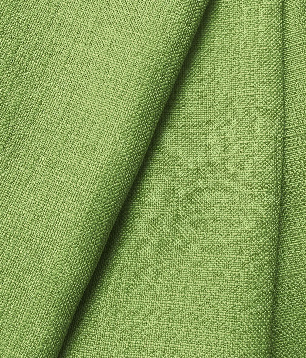 Green textured fabric, folded and draped, showing a weave pattern.