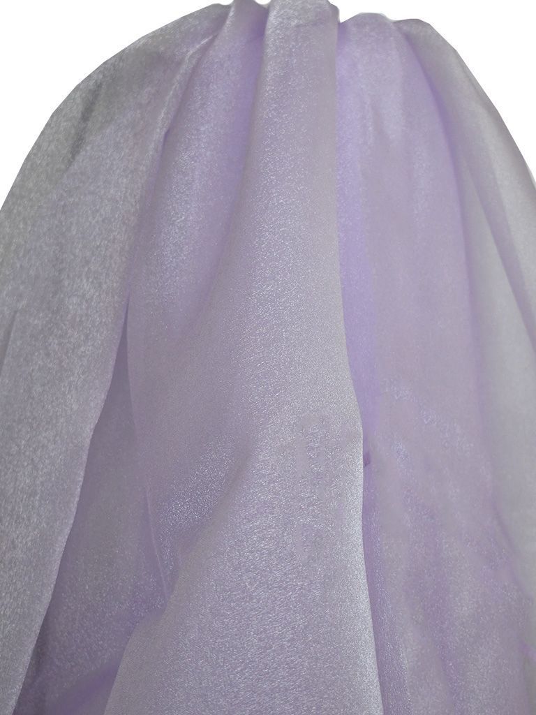 Lavender, glittery tulle fabric draped in folds.