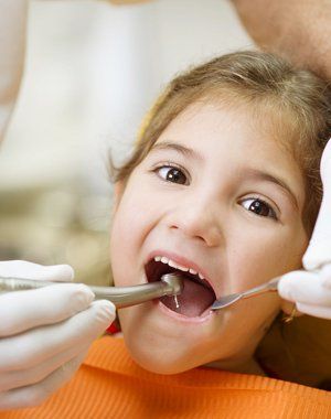Dental treatment on a girl