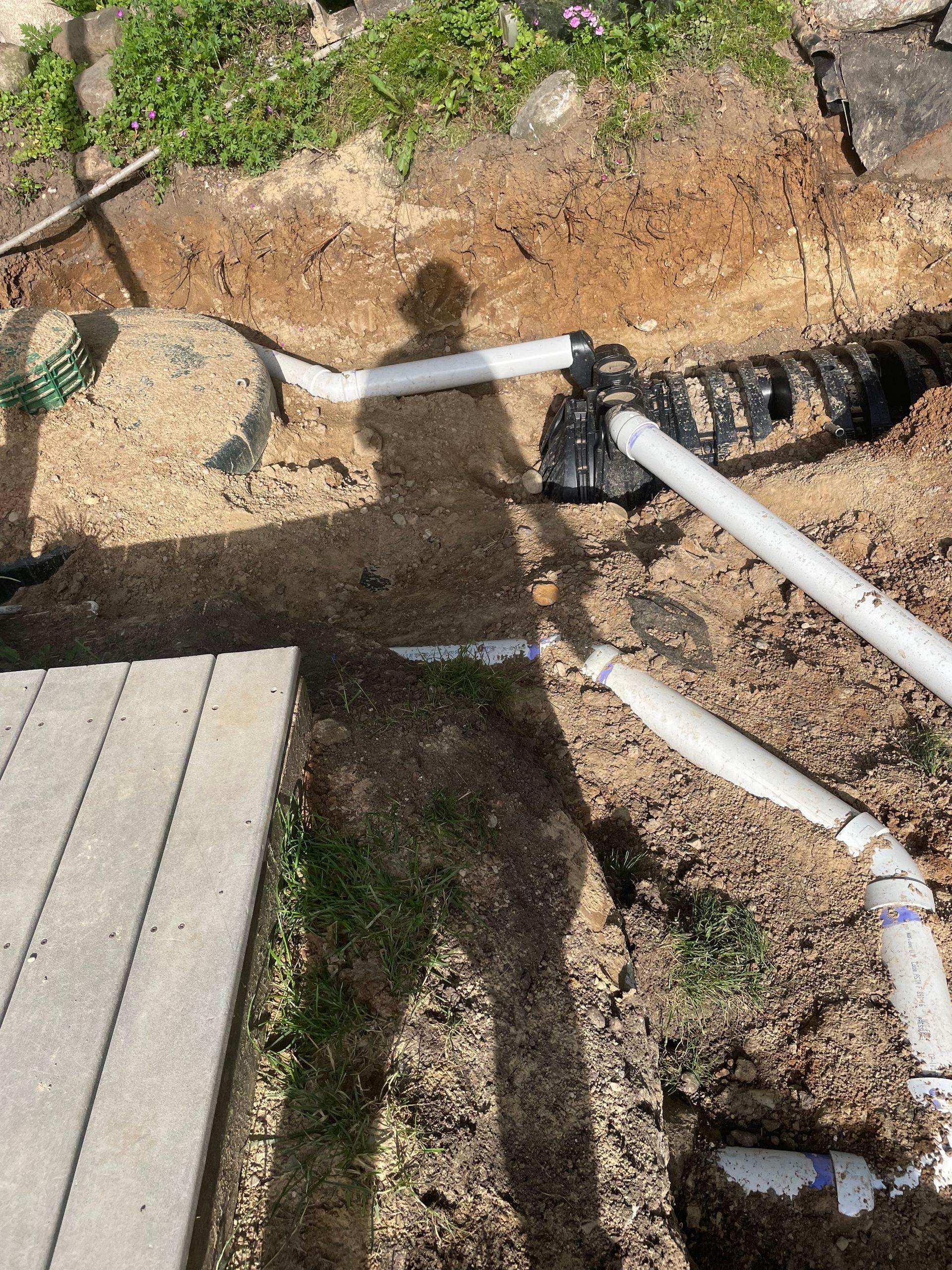 Plumbing pipes and a drainage system