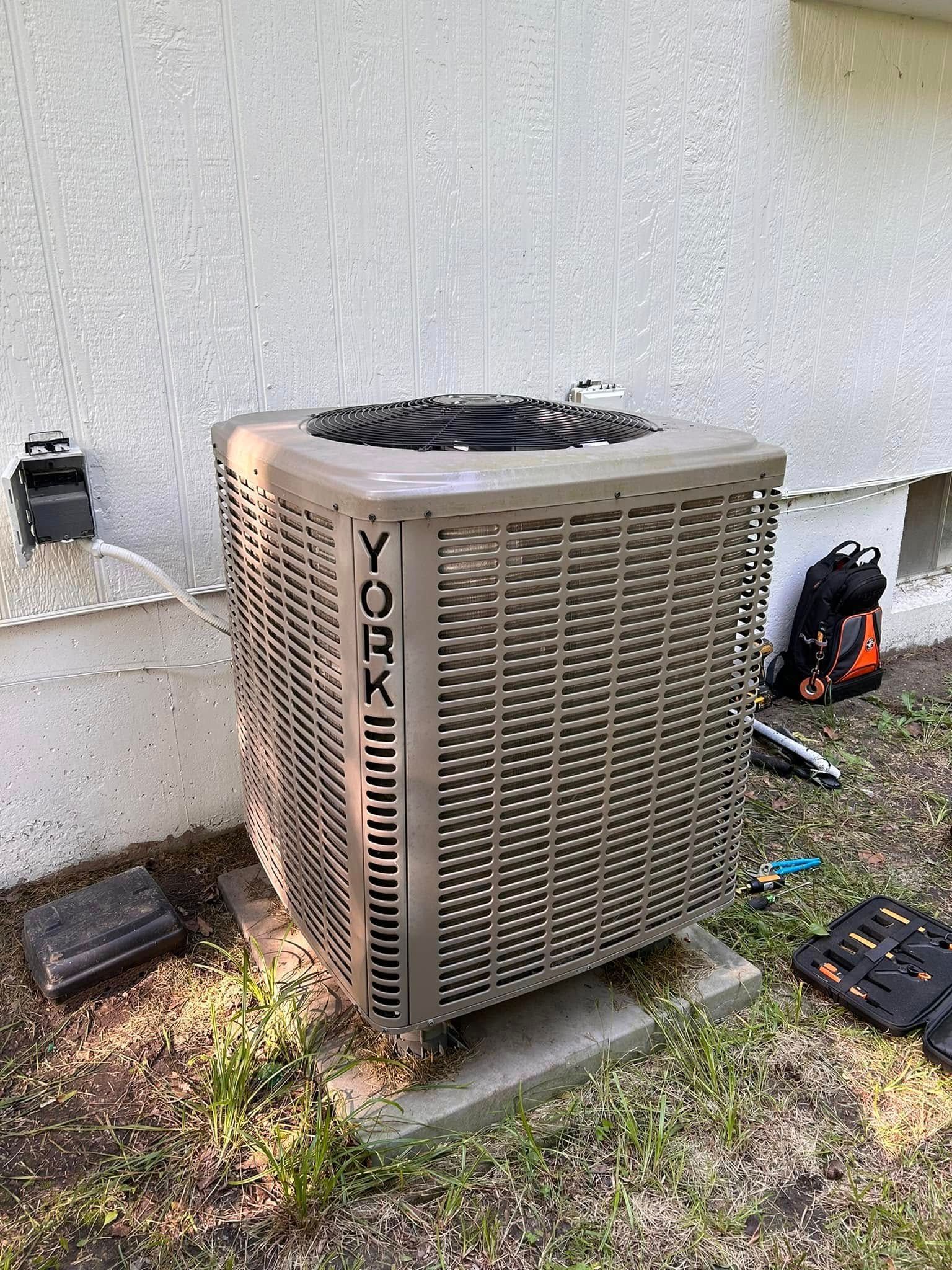 York air conditioning unit outside a building.