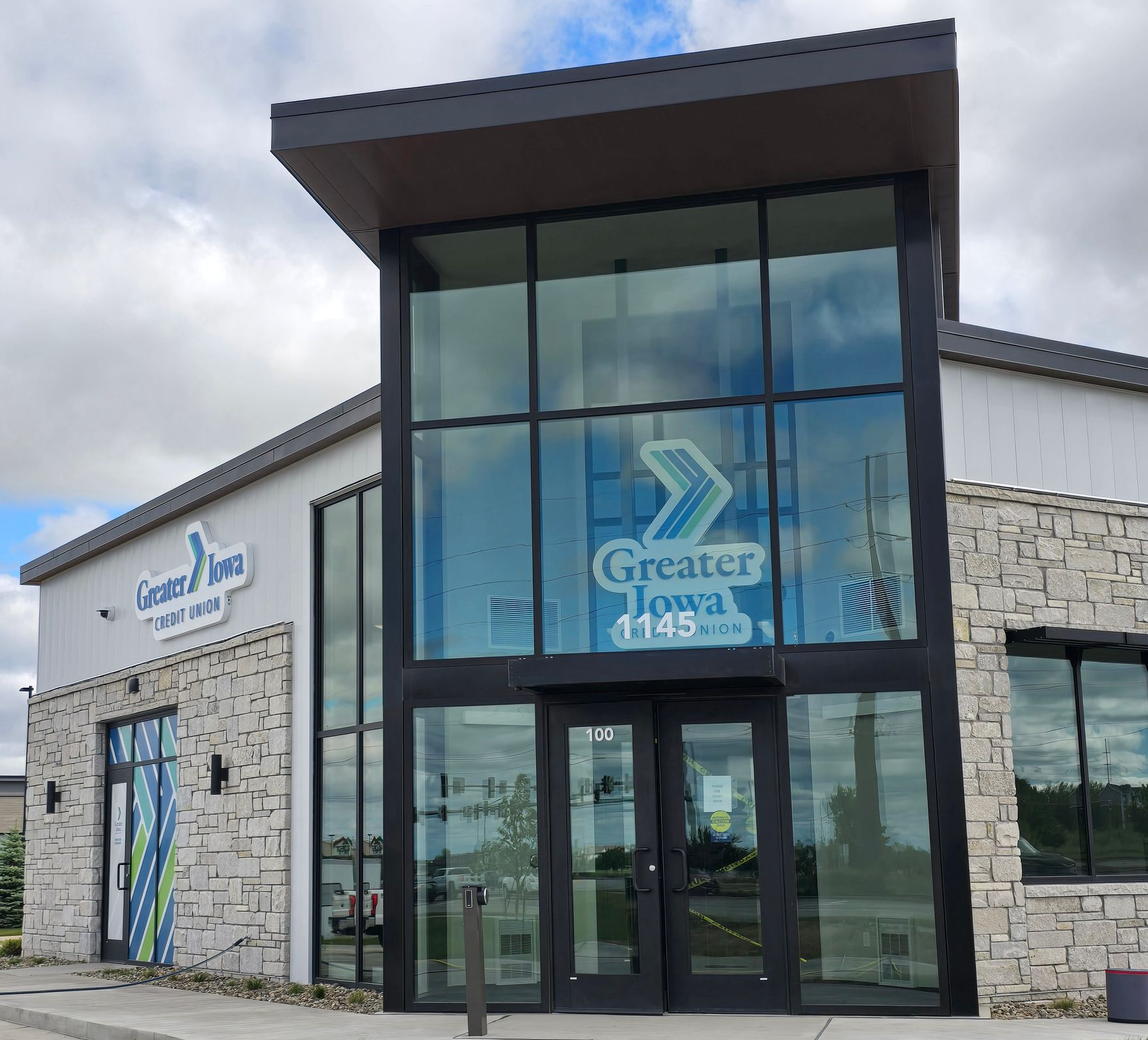 Custom Metal Trim on bank building in Waukee.