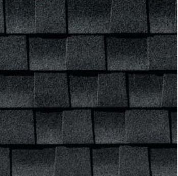 Charcoal colored asphalt shingle.