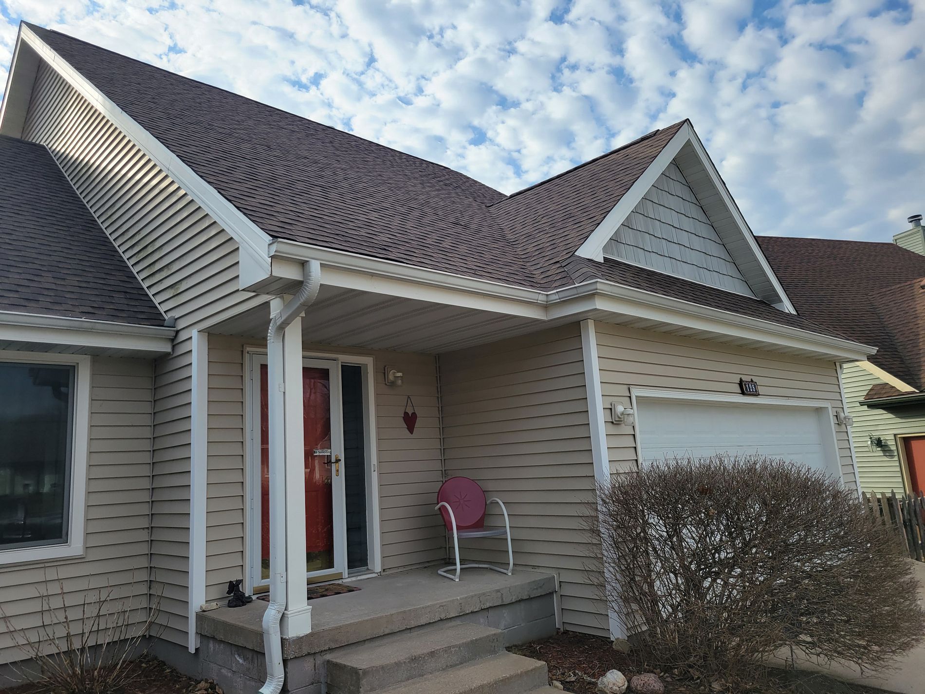 Roofing services were provided after a severe wind storm in West Des Moines.