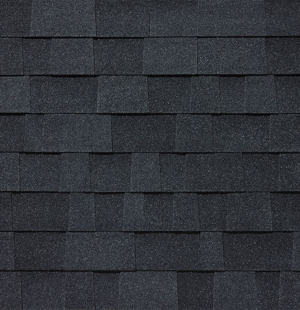 Class 4 shingle sample in the color brilliant black.