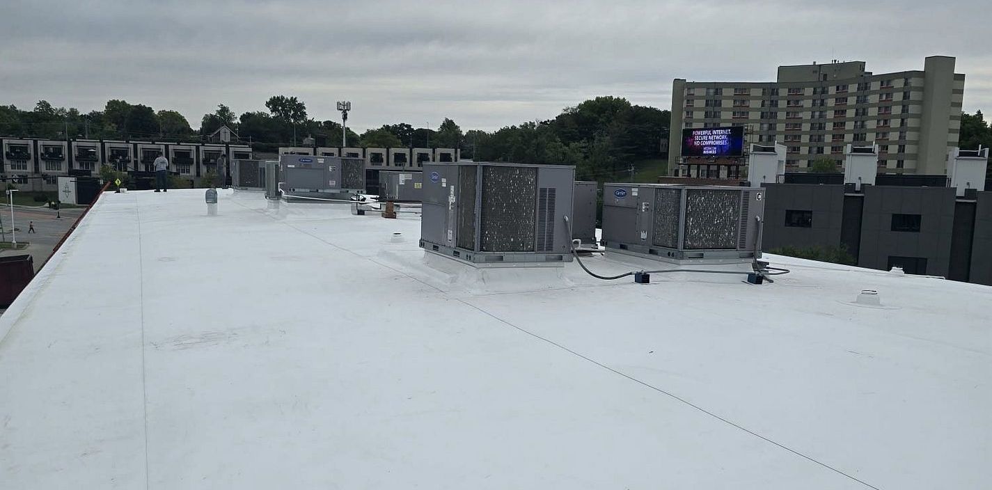 TPO Roofing System Installed in Downtown Des Moines, IA.