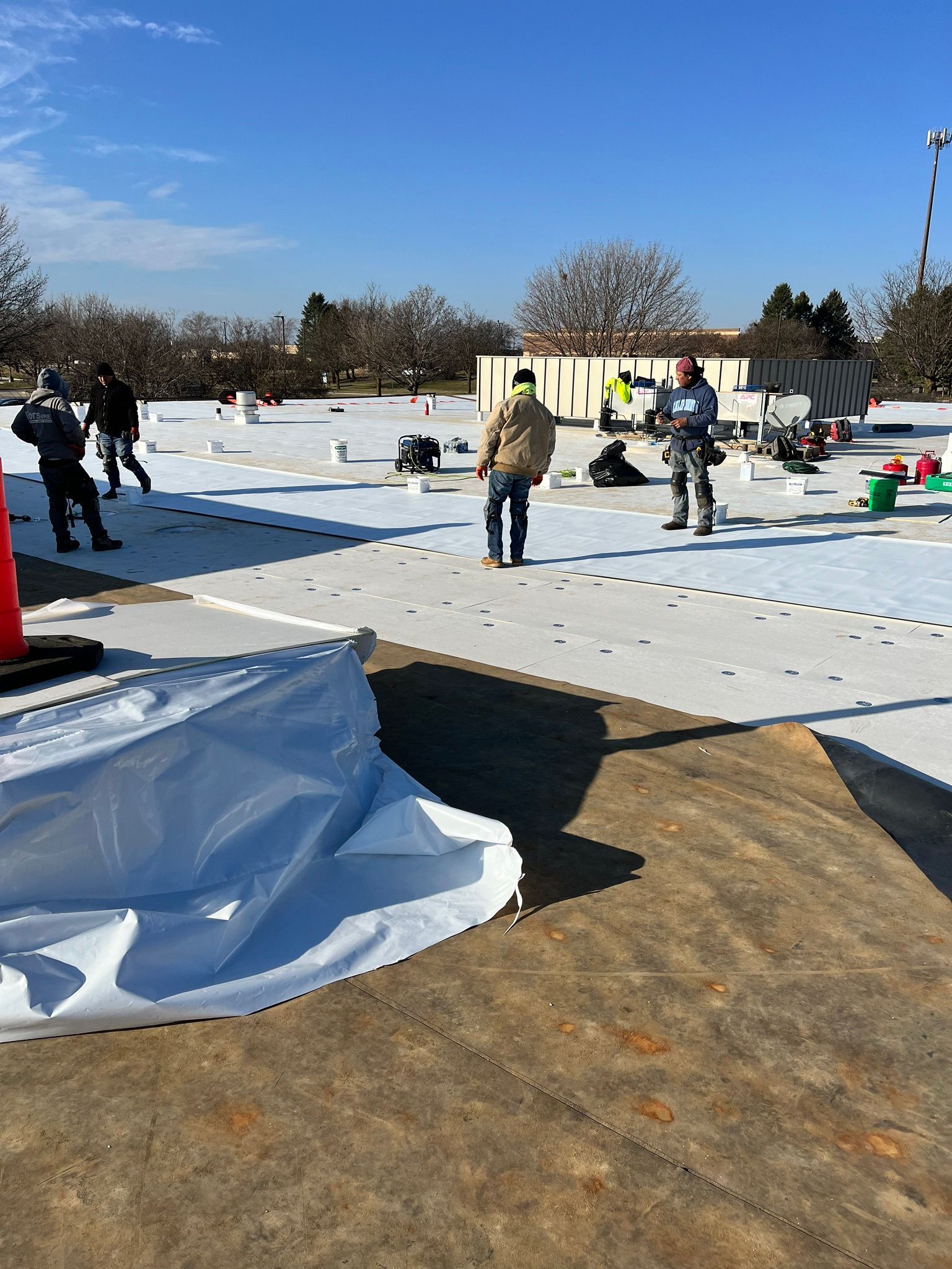 Installing TPO Roof - Urbandale, IA