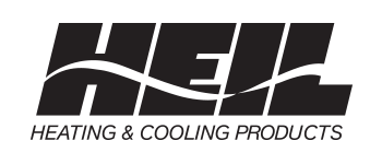 The logo for heil heating and cooling products is black and white.